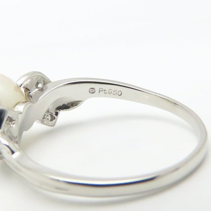 MIKIMOTO ミキモト パール リング 指輪 真珠9.1ミリ ダイヤモンド 17号 Pt950プラチナ レディース/295125【中古】【BJ】