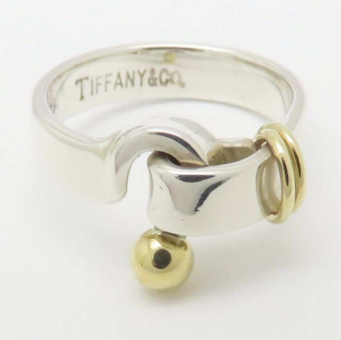 TIFFANY&Co. ティファニー フック＆アイ リング 指輪 10号 シルバー925xK18YG イエローゴールド レディース/295155【中古】【BJ】