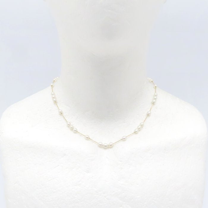 TASAKI タサキ ステーションパール ネックレス 真珠4.5～4.8ミリ K18YG イエローゴールド レディース/295176【中古】【BJ】