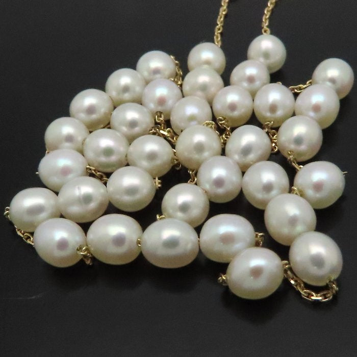TASAKI タサキ ステーションパール ネックレス 真珠4.5～4.8ミリ K18YG イエローゴールド レディース/295176【中古】【BJ】