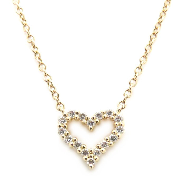 TIFFANY&Co. ティファニー センチメンタルハート ネックレス エクストラミニ ダイヤモンド K18PG ピンクゴールド レディース/295275【中古】【BJ】