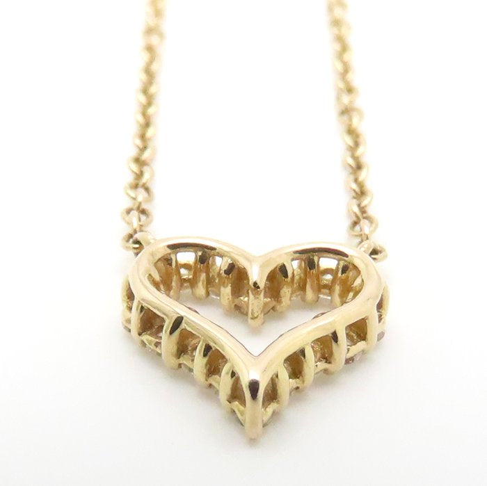 TIFFANY&Co. ティファニー センチメンタルハート ネックレス エクストラミニ ダイヤモンド K18PG ピンクゴールド レディース/295275【中古】【BJ】