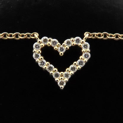 TIFFANY&Co. ティファニー センチメンタルハート ネックレス エクストラミニ ダイヤモンド K18PG ピンクゴールド レディース/295275【中古】【BJ】