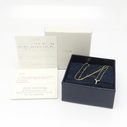 AHKAH アーカー イニシャル ネックレス Y アルファベット ダイヤモンド K18YG イエローゴールド レディース/295279【中古】【BJ】