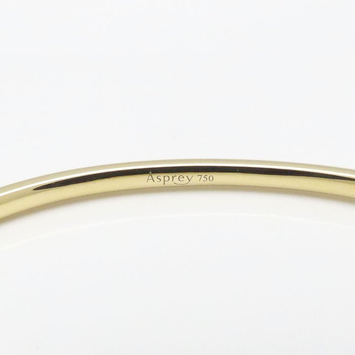 Asprey アスプレイ ウッドランド オークリーフ バングル シングル ダイヤモンド K18YG イエローゴールド レディース/295286【中古】【BJ】
