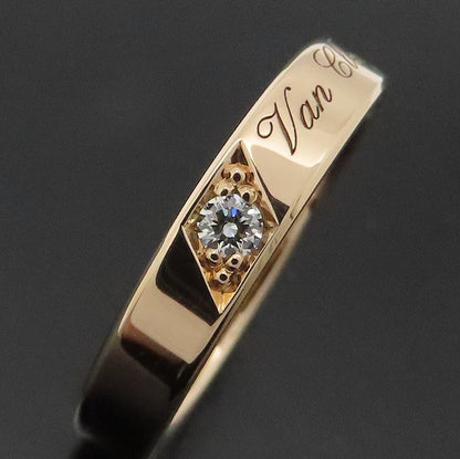 Van Cleef & Arpels ヴァンクリーフ＆アーペル トゥージュール シニアチュール エトワール マリッジ リング 指輪 ダイヤモンド #56 15.5号 VCARP7RE00 K18RG ローズゴールド レディース/295287【中古】【BJ】