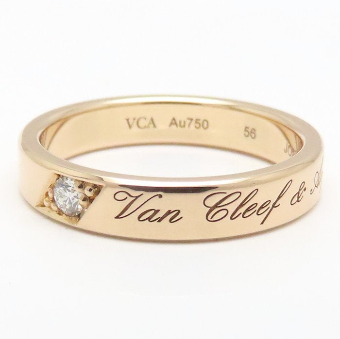 Van Cleef & Arpels ヴァンクリーフ＆アーペル トゥージュール シニアチュール エトワール マリッジ リング 指輪 ダイヤモンド #56 15.5号 VCARP7RE00 K18RG ローズゴールド レディース/295287【中古】【BJ】