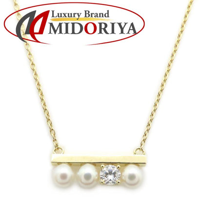 TASAKI 田崎真珠 プチ バランス ダイヤモンド ソロ ネックレス あこや真珠 ダイヤモンド0.13ct P-16743-4-18KYG K18YG イエローゴールド レディース/295321【中古】【BJ】