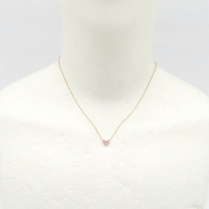 STAR JEWELRY スタージュエリー ミステリアスハート ネックレス ピンクサファイヤ0.25ct K18PG ピンクゴールド レディース/295322【中古】【BJ】