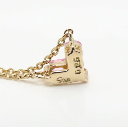 STAR JEWELRY スタージュエリー ミステリアスハート ネックレス ピンクサファイヤ0.25ct K18PG ピンクゴールド レディース/295322【中古】【BJ】