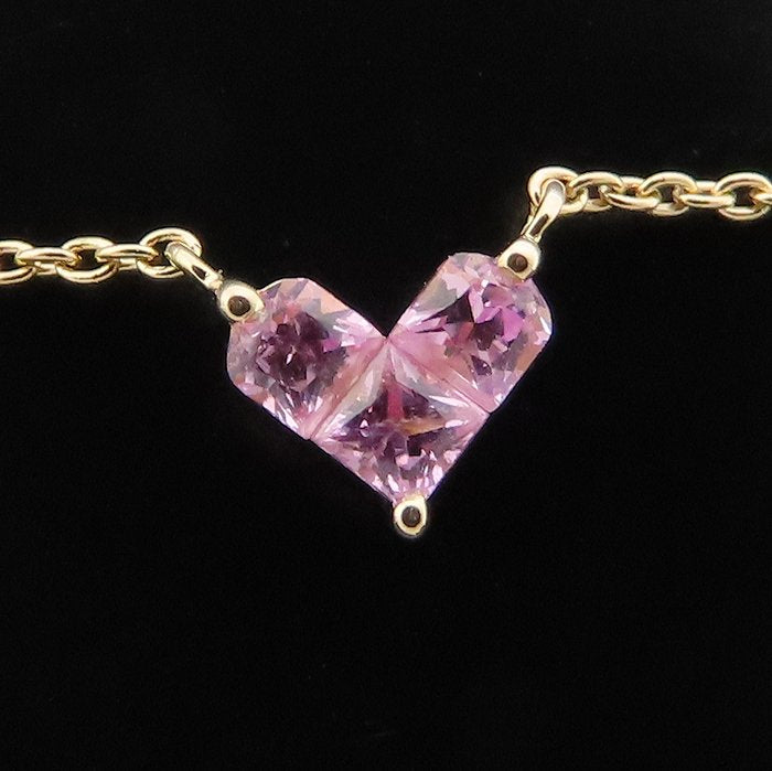 STAR JEWELRY スタージュエリー ミステリアスハート ネックレス ピンクサファイヤ0.25ct K18PG ピンクゴールド レディース/295322【中古】【BJ】