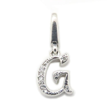 NOMBRE ノンブル アルファ イニシャル ペンダントトップ チャーム G ダイヤモンド0.03ct K18WG ホワイトゴールド レディース /295328【中古】【BJ】