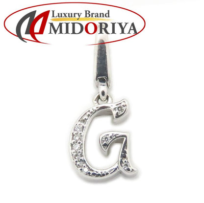 NOMBRE ノンブル アルファ イニシャル ペンダントトップ チャーム G ダイヤモンド0.03ct K18WG ホワイトゴールド レディース /295328【中古】【BJ】