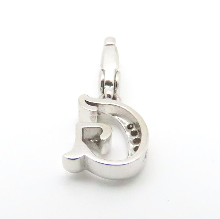 NOMBRE ノンブル アルファ イニシャル ペンダントトップ チャーム G ダイヤモンド0.03ct K18WG ホワイトゴールド レディース /295328【中古】【BJ】