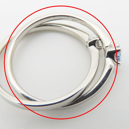 4℃ ヨンドシー 2連 リング 指輪 アクアマリン ダイヤモンド 8号 Pt950プラチナ レディース/295352【中古】【BJ】