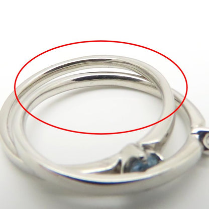 4℃ ヨンドシー 2連 リング 指輪 アクアマリン ダイヤモンド 8号 Pt950プラチナ レディース/295352【中古】【BJ】