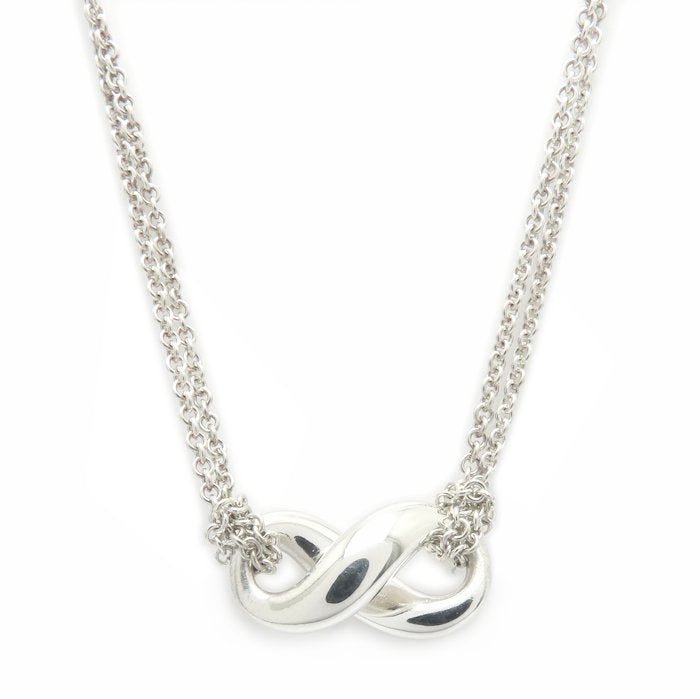 TIFFANY&Co. ティファニー インフィニティ ダブルチェーン ネックレス シルバー925 レディース/295365【中古】【BJ】