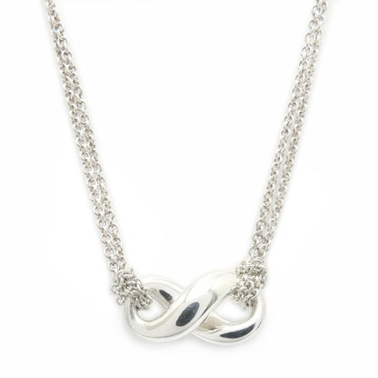 TIFFANY&Co. ティファニー インフィニティ ダブルチェーン ネックレス シルバー925 レディース/295365【中古】【BJ】