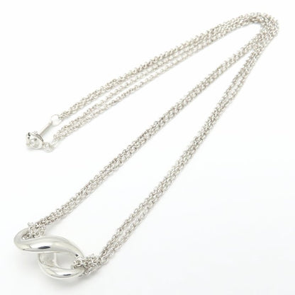 TIFFANY&Co. ティファニー インフィニティ ダブルチェーン ネックレス シルバー925 レディース/295365【中古】【BJ】