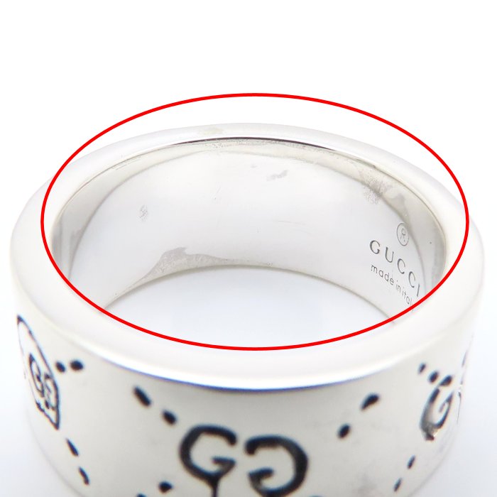 GUCCI グッチ アイコン ゴースト リング 指輪 GG #14 13号 シルバー925 レディース/295400【中古】【BJ】