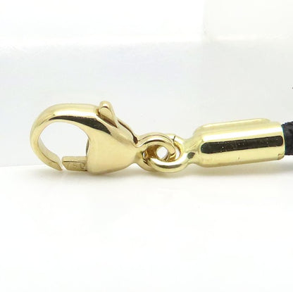 Alen Dione アレンディオーネ クロス ネックレス K18YG イエローゴールドxレザー レディース/295423【中古】【BJ】