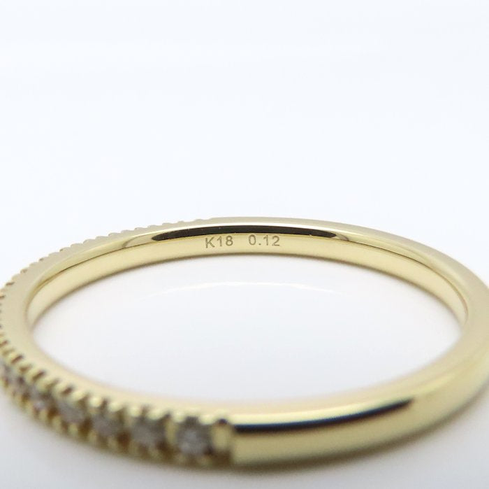 BELLESIORA ベルシオラ ダイヤモンド リング 指輪 ハーフエタニティ ダイヤモンド0.12ct 11号 K18YG イエローゴールド レディース/295476【中古】【BJ】