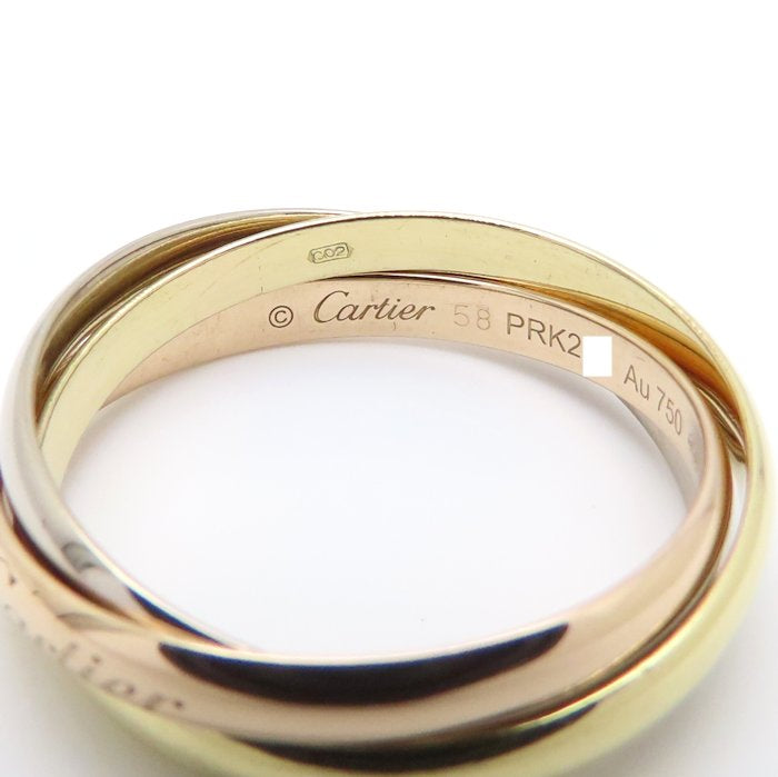 CARTIER カルティエ トリニティ リング 指輪 #58 17.5号 3連 B4086100 K18スリーカラーゴールド レディース/295483【中古】【BJ】