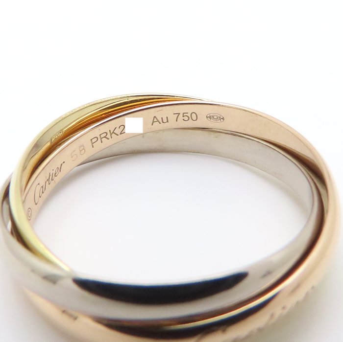 CARTIER カルティエ トリニティ リング 指輪 #58 17.5号 3連 B4086100 K18スリーカラーゴールド レディース/295483【中古】【BJ】