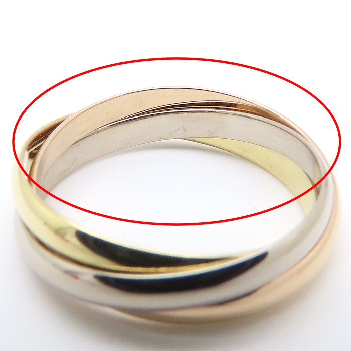 CARTIER カルティエ トリニティ リング 指輪 #58 17.5号 3連 B4086100 K18スリーカラーゴールド レディース/295483【中古】【BJ】