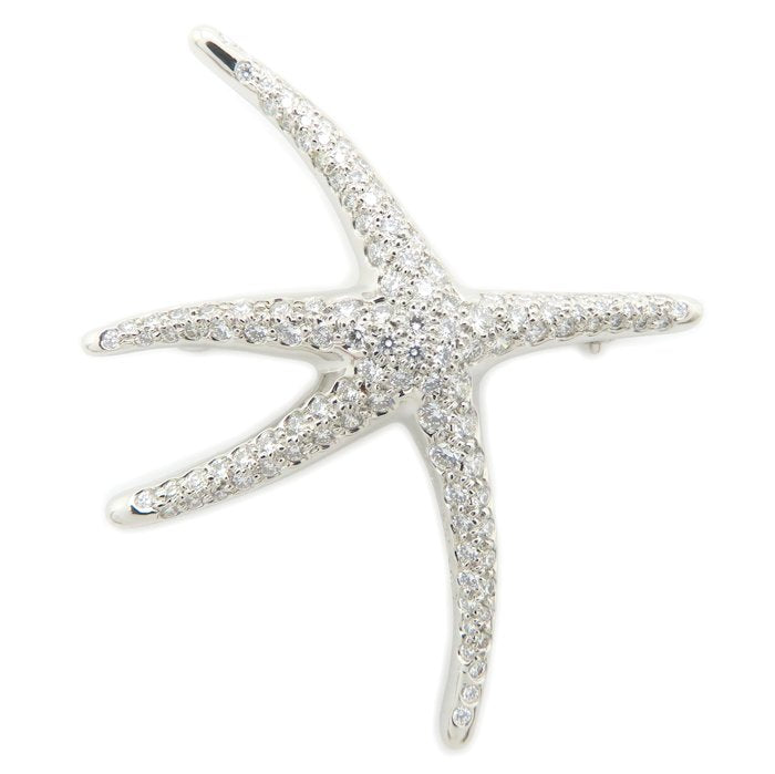 TIFFANY&Co. ティファニー スターフィッシュ ブローチ ダイヤモンド エルサペレッティ Pt950プラチナ レディース/295486【中古】【BJ】
