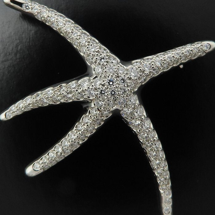 TIFFANY&Co. ティファニー スターフィッシュ ブローチ ダイヤモンド エルサペレッティ Pt950プラチナ レディース/295486【中古】【BJ】