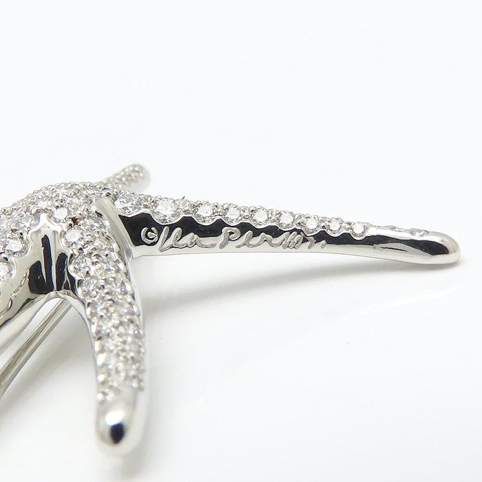 TIFFANY&Co. ティファニー スターフィッシュ ブローチ ダイヤモンド エルサペレッティ Pt950プラチナ レディース/295486【中古】【BJ】