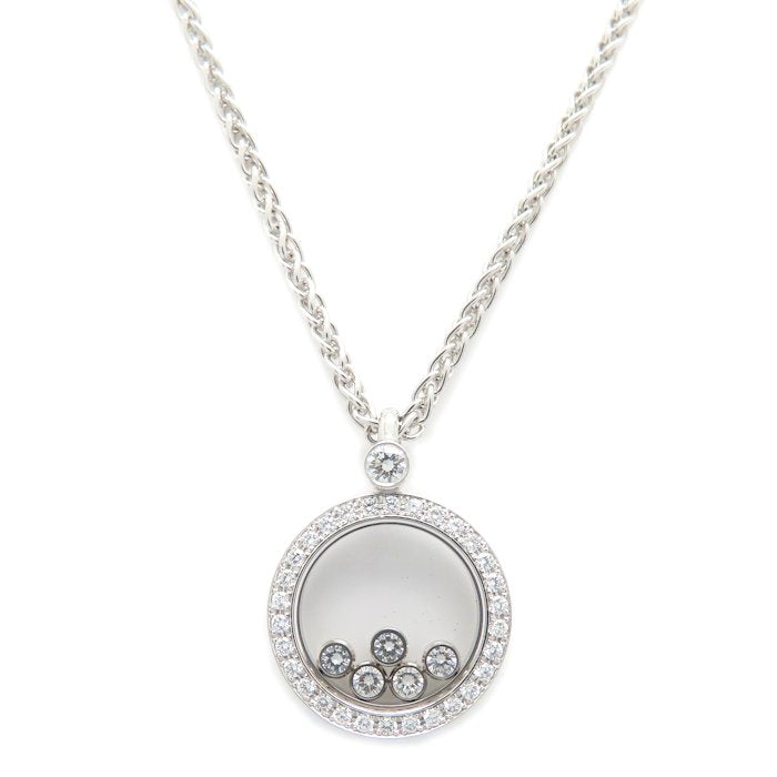 Chopard ショパール ハッピーダイヤモンド ネックレス 5Pムービングダイヤモンド 79/3926/0 K18WG ホワイトゴールド レディース/295492【中古】【BJ】