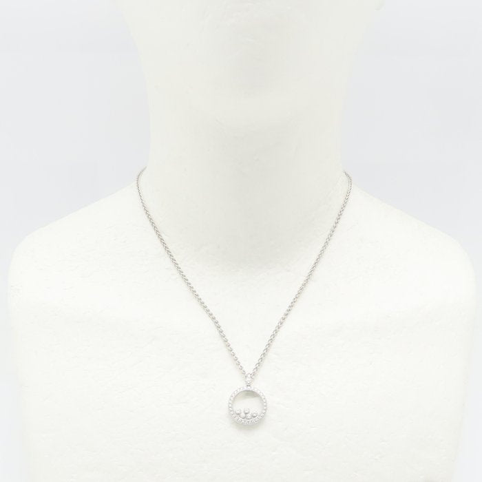 Chopard ショパール ハッピーダイヤモンド ネックレス 5Pムービングダイヤモンド 79/3926/0 K18WG ホワイトゴールド レディース/295492【中古】【BJ】
