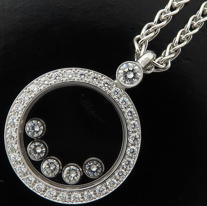 Chopard ショパール ハッピーダイヤモンド ネックレス 5Pムービングダイヤモンド 79/3926/0 K18WG ホワイトゴールド レディース/295492【中古】【BJ】