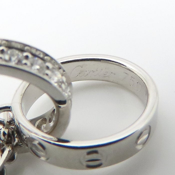 CARTIER カルティエ ベビーラブ ネックレス ダイヤモンド K18WG ホワイトゴールド レディース/295493【中古】【BJ】