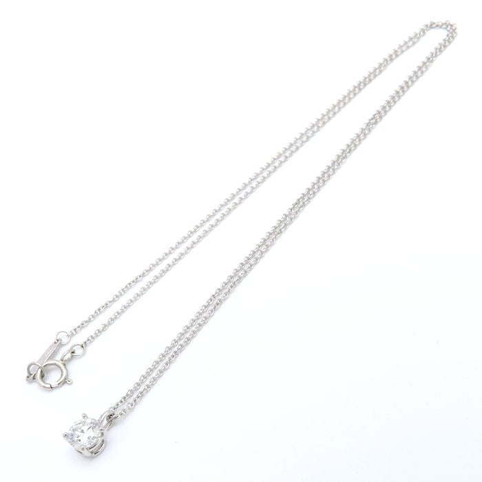 TIFFANY&Co. ティファニー ソリティア ネックレス 一粒ダイヤモンド0.42ct F.VS1.3Excellent Pt950プラチナ レディース/295497【中古】【BJ】