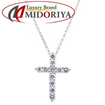 TIFFANY&Co. ティファニー クロス ネックレス ダイヤモンド11石 Pt950プラチナ レディース/295498【中古】【BJ】