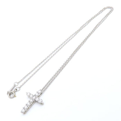 TIFFANY&Co. ティファニー クロス ネックレス ダイヤモンド11石 Pt950プラチナ レディース/295498【中古】【BJ】