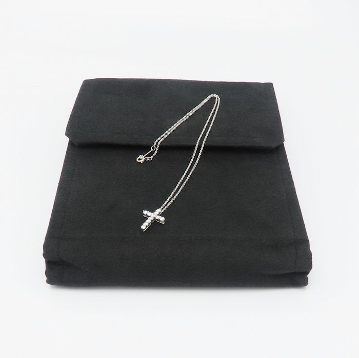 TIFFANY&Co. ティファニー クロス ネックレス ダイヤモンド11石 Pt950プラチナ レディース/295498【中古】【BJ】