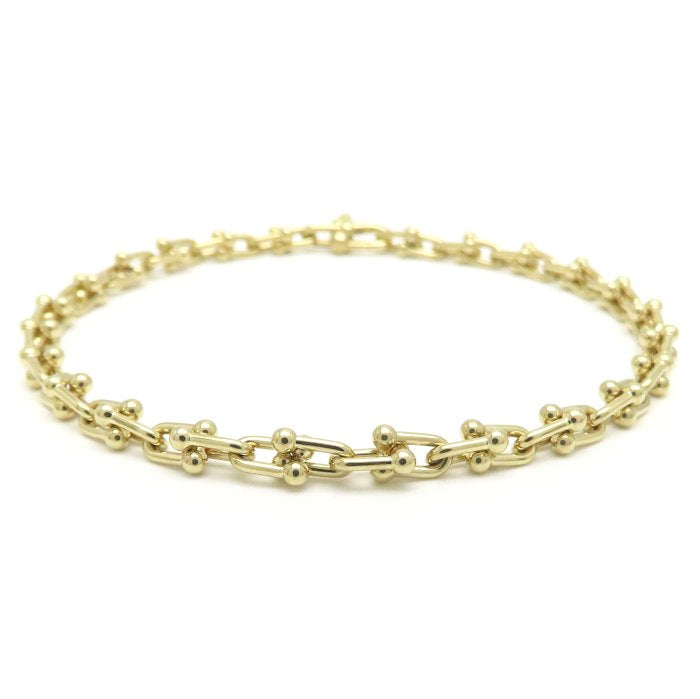 TIFFANY&Co. ティファニー ハードウェア マイクロリンク ブレスレット K18YG イエローゴールド レディース/295504【中古】【BJ】