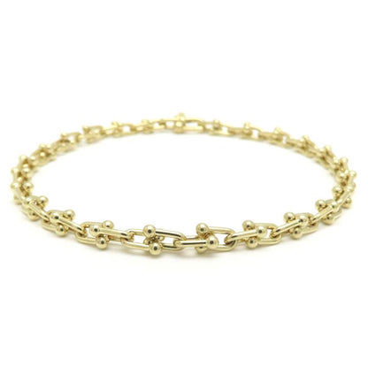 TIFFANY&Co. ティファニー ハードウェア マイクロリンク ブレスレット K18YG イエローゴールド レディース/295504【中古】【BJ】