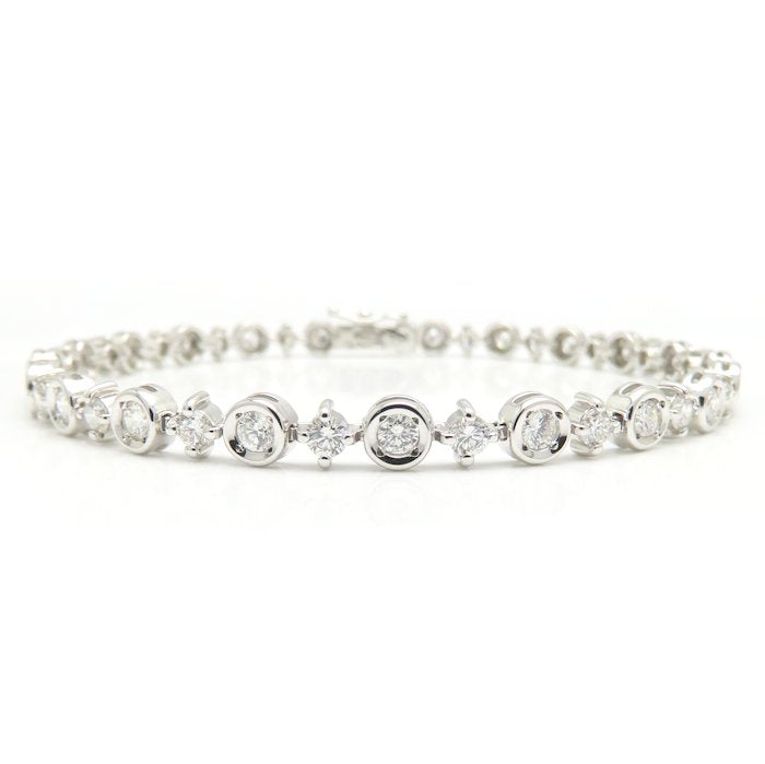 LINE ライン ダイヤモンド ブレスレット ダイヤモンド2.88ct K18WG ホワイトゴールド レディース/295508【中古】【BJ】