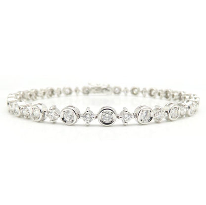 LINE ライン ダイヤモンド ブレスレット ダイヤモンド2.88ct K18WG ホワイトゴールド レディース/295508【中古】【BJ】