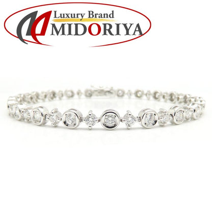 LINE ライン ダイヤモンド ブレスレット ダイヤモンド2.88ct K18WG ホワイトゴールド レディース/295508【中古】【BJ】