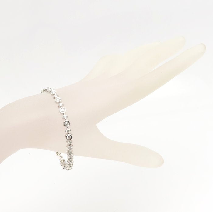 LINE ライン ダイヤモンド ブレスレット ダイヤモンド2.88ct K18WG ホワイトゴールド レディース/295508【中古】【BJ】