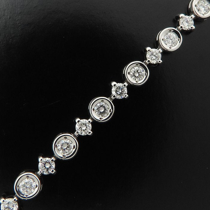 LINE ライン ダイヤモンド ブレスレット ダイヤモンド2.88ct K18WG ホワイトゴールド レディース/295508【中古】【BJ】