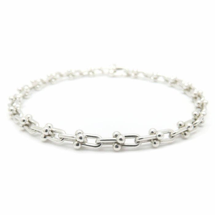 TIFFANY&Co. ティファニー ハードウェア マイクロリンク ブレスレット 17cm シルバー925 レディース/295552【中古】【BJ】