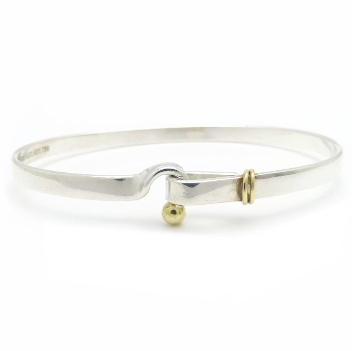 TIFFANY&Co. ティファニー フック＆アイ バングル シルバー925xK18YG イエローゴールド レディース/295557【中古】【BJ】