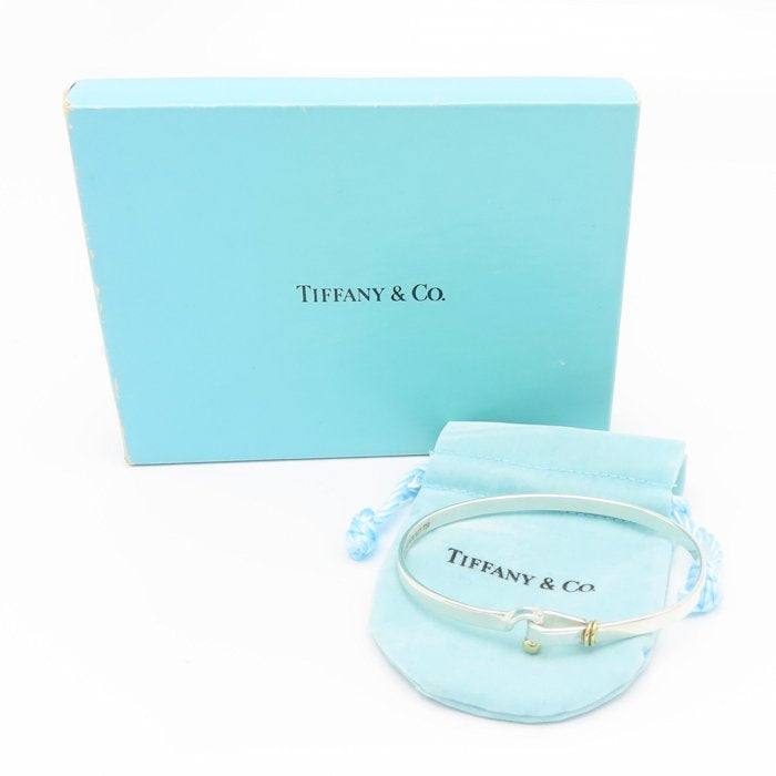 TIFFANY&Co. ティファニー フック＆アイ バングル シルバー925xK18YG イエローゴールド レディース/295557【中古】【BJ】